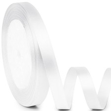 Satin Ribbon 3/8 Inch x 25 Yards White Gift Wrapping Wedding Decor