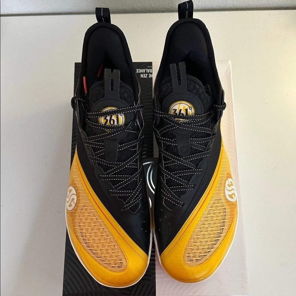 361 Degrees Zen 5 Basketball Shoes Mens Yellow Black Z-Weave