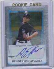 2011 Bowman Henderson Alvarez Autograph Rookie Card RC Auto Mint