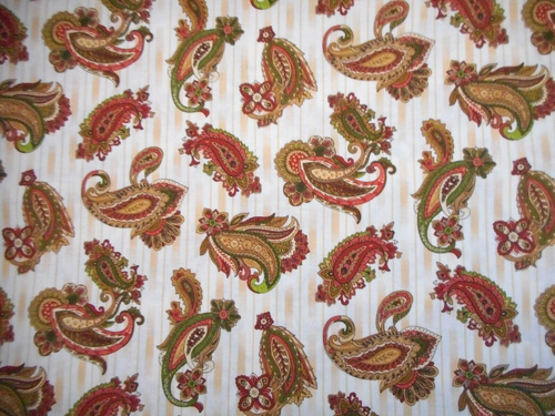 Civil War Reproduction Fabric By Yard Green Pink Brown Paisley Floral Cotton - Picture 2 of 2
