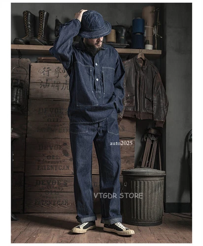 Bronson 1930s Dungarees Civilian Conservation Corps Work Pants 10oz Denim Jeans - Picture 12 of 36