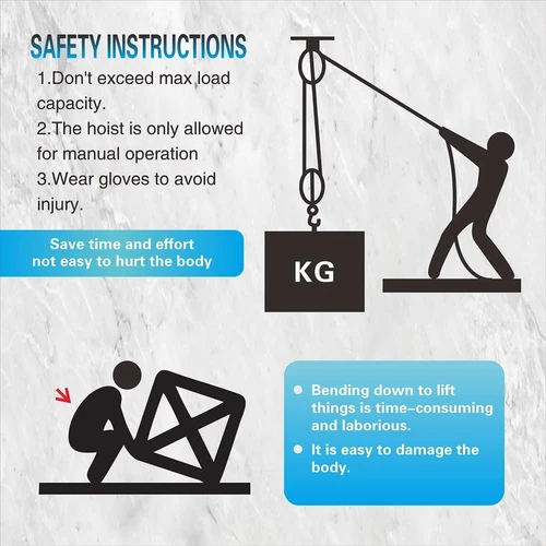 Wheel Block and Tackle System 4000LB Breaking Strength 65 Feet 3/8" Rope Hoist P - Picture 6 of 8