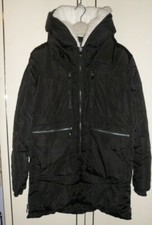 Ladies Steve Madden Expandable Black Quilted Hooded Puffer Coat -size S/plus 44"