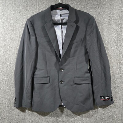 Mens Express Performance 2 Button Blazer Black Sz 36S 36C Extra Slim Wool Blend