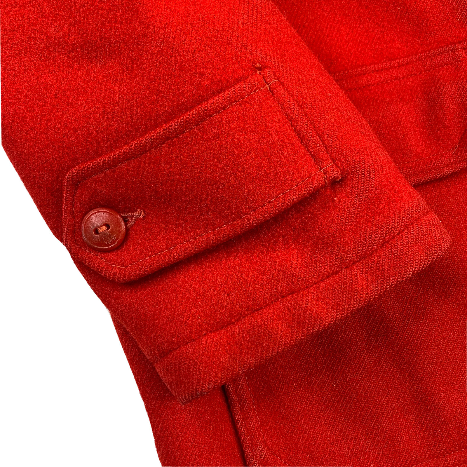 1950's Large WOOLRICH Solid Red Wool Mackinaw Hun… - image 9