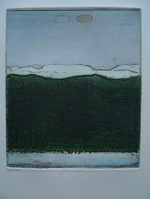 Pravoslav Sovak 1926-2022 Landschaft mit Grün - Farbaquatinta