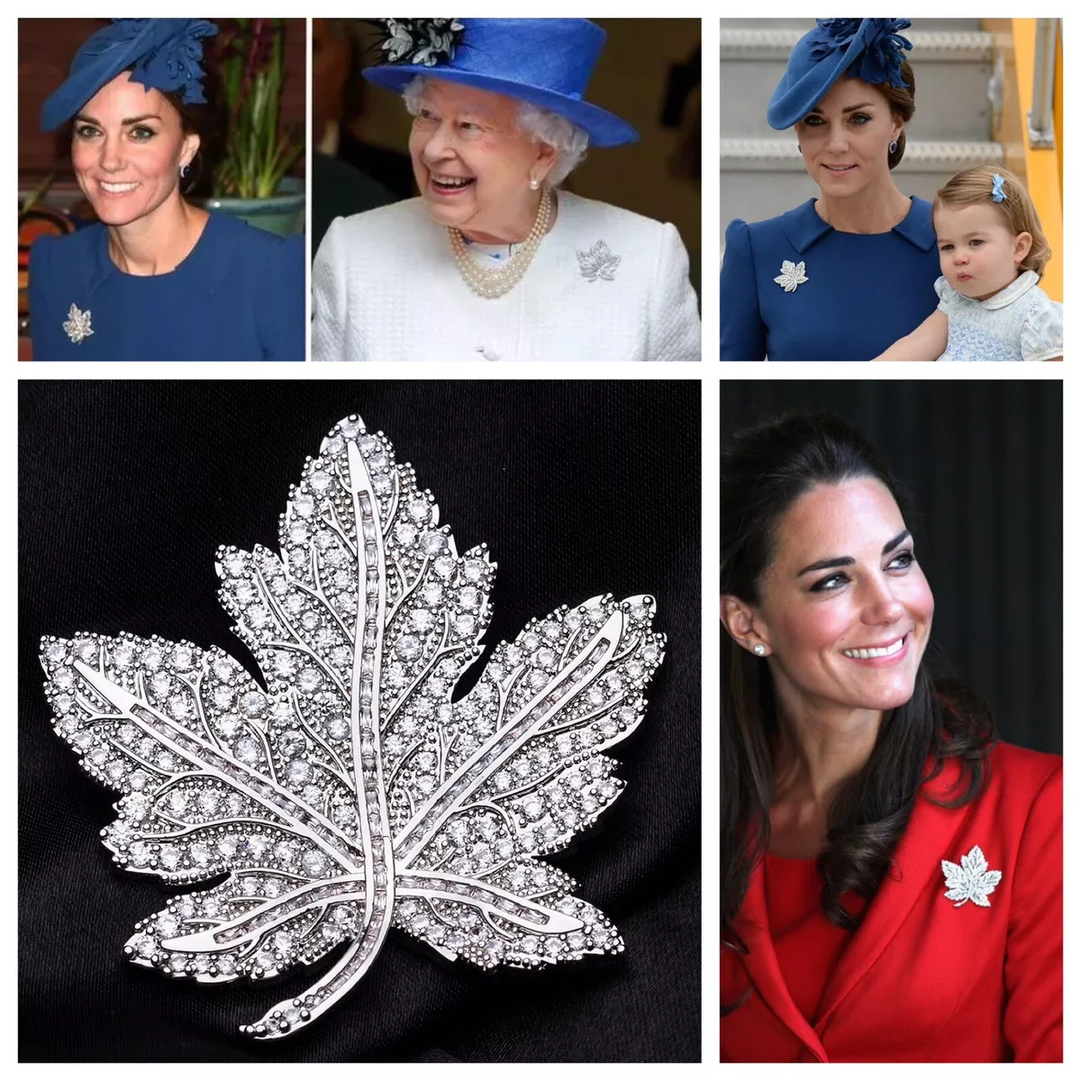 EXCLUSIVE FULL SIZE Royal Canadian Maple Leaf Brooch Reproduction Cubic Zirconia
