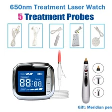 LASTEK 650nm Laser Watch Therapy Device+Acupuncture Pen 7in1 Home/Clinc Medical