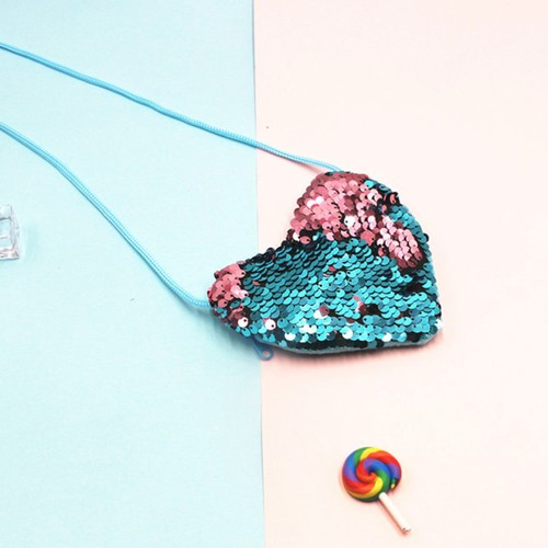 7 Pcs Sequin Change Wallet Child Little Girls Crossbody Bag Messenger - Picture 8 of 12