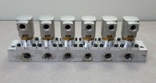 SMC Manifold with 6 VXA2121V Air Operated Valves. PILOT.0.25~0.7MPa.