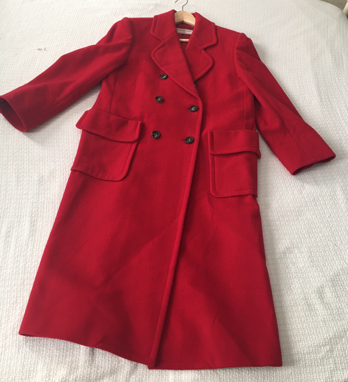 YVES SAINT LAURENT Cappotto Lungo Donna Lana Rossa SPLENDIDO