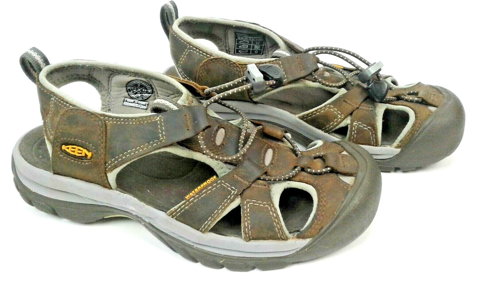 Sandali Keen da donna in pelle marrone taglia US 7 escursionismo passeggio impermeabili sport