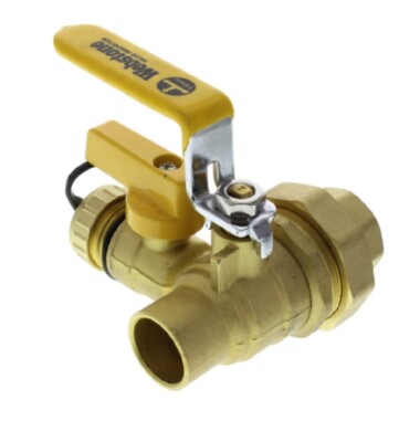 3/4'' Threaded x 3/4'' Sweat Pro-Pal Union Full Port Ball Valve w Hose Drain Brass