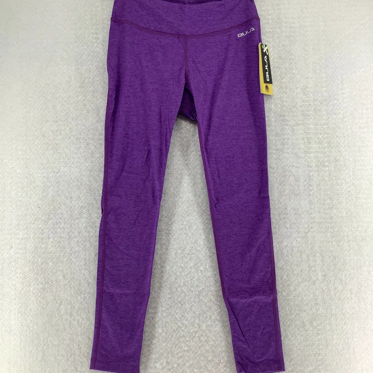 Bula Womens Purple Elastic Waist Base Layer Mid Rise Thermal Pants Size  Small