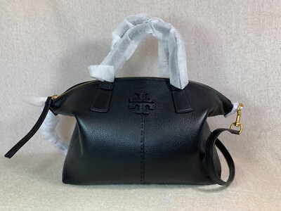 Tory Burch McGraw Top-Zip Satchel - Black for sale online | eBay