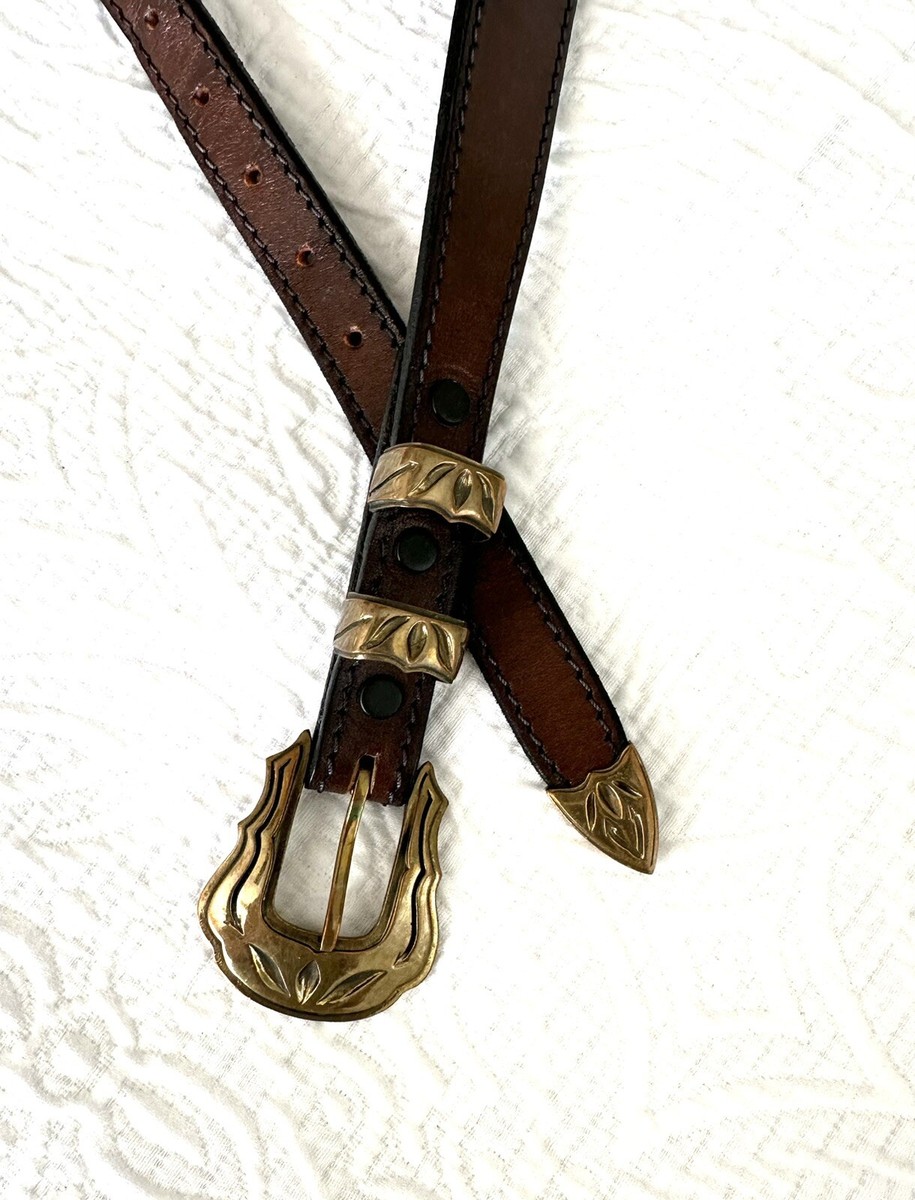 Vintage Chacon Bruce Erickson Brass Ranger Belt Buckle Brown Vintage Chacon Bruce Erickson Brass Ranger Belt Buckle Brown