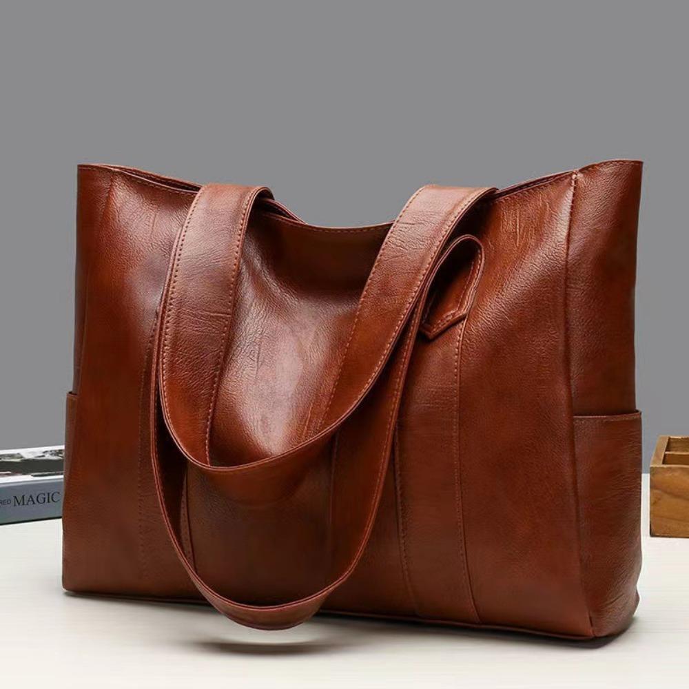 バッグ vintage design leather shoulder bag Women Large Capacity Vintage Retro Handbag Leather Shoulder