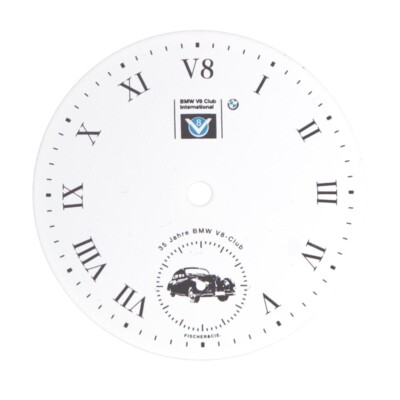Armbanduhr Zifferblatt 37,00 mm weiß ''BMW V8-Club'' für Unitas 6498-1