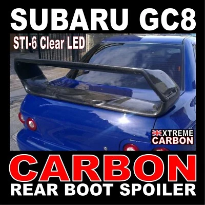 XTREME CARBON STI Version 6 Real Carbon rear boot spoiler FOR Subaru Impreza GC8 93-00 Saloon