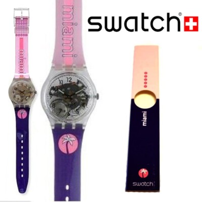 *MINT RARE* 1998 Swatch DESTINATION MIAMI Collectors Watch GK209C *VINTAGE*