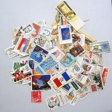 USED lot of 100+ mixed US stamps off paper Airmail, Express Mail, High Face Val.