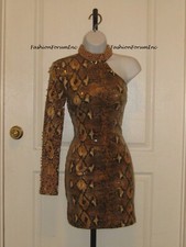 NWT Fashion Nova Kill 'Em With Glam Snakeskin Sequin Embellished Dress Size XS