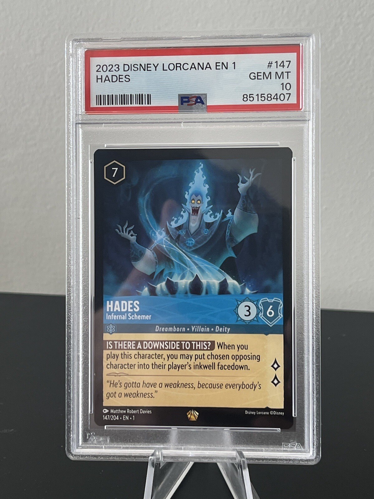 Disney Lorcana First Chapter #147 - Hades - Infernal Schemer - Legendary PSA 10