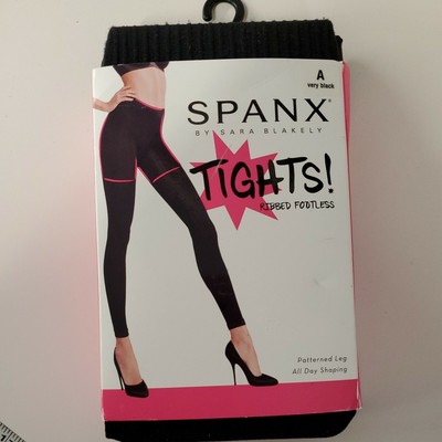 SPANX Womens Ribbed Footless Tights 