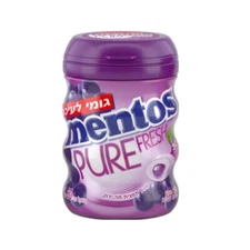 6x Mentos Pure Fresh Gum, Grape Flavor, Sugar Free, 60g, Kosher From Israel