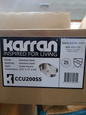 Karran USA CCU200 Cinox 27-1/2" Oval Stainless Steel Undermount - Stainless
