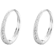 Pair of 925 Sterling Silver hoop earrings 30mm wedding bridal Women's Girls
