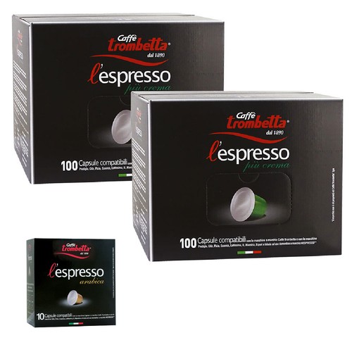 Caffè Trombetta 200 Capsule Più Crema Compat. Nespresso + 10 Arabica in  Omaggio | eBay