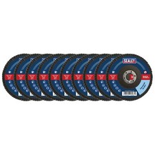 Sealey Assorted Grit Flap Discs Zirconium Ø115mm Ø22mm Bore Pack of 10 FD115MIX