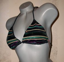 NWT Victoria Secret M Sliding Embellished Triangle Halter Swimsuit Bikini Top