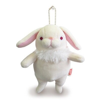 Shinada Global Mochi Rabbit Drop Ear White Mini- Keychain import from Japan