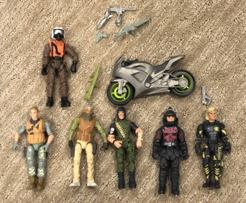 Lanard The Corps Action Figures Lot- Cycle Guns Pilot Smoke Soldiers Sea Squad - Afbeelding 1 van 4