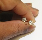 GIA 14k yellow gold 1.03ct SI2 H/G round diamond stud earrings Natural — photo 8