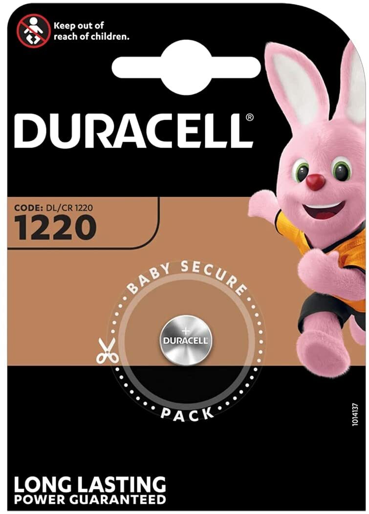 16 Pz Duracell CR1220 Batteria Litio 3V - Scorta Convenienza Originale
