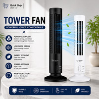 Tower Fan  Status Free Standing Air Cooling 2 Speed Oscillating DAMAGED BOX