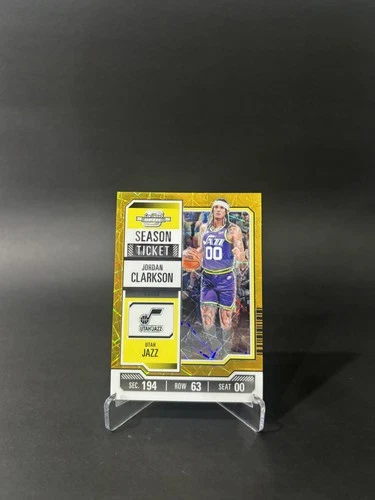 1/2 ≈1/1 2023-24 Panini Contenders Optic Jordan Clarkson #76 Ticket Gold Lazer