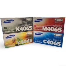 OEM Samsung 406S Toner 4-Cartridge CMYK Set for C430, C430W, SL-C430, SL-C430W