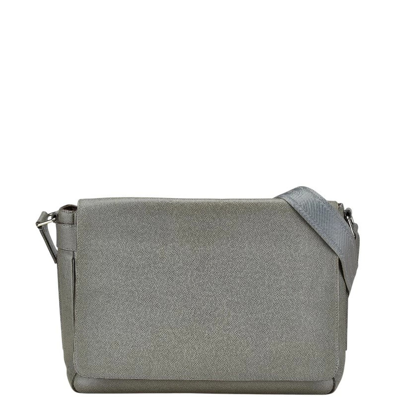 Louis Vuitton Roman GM Taiga Leather Crossbody Bag Gray 36x28x11cm Womens Luxury Handbag