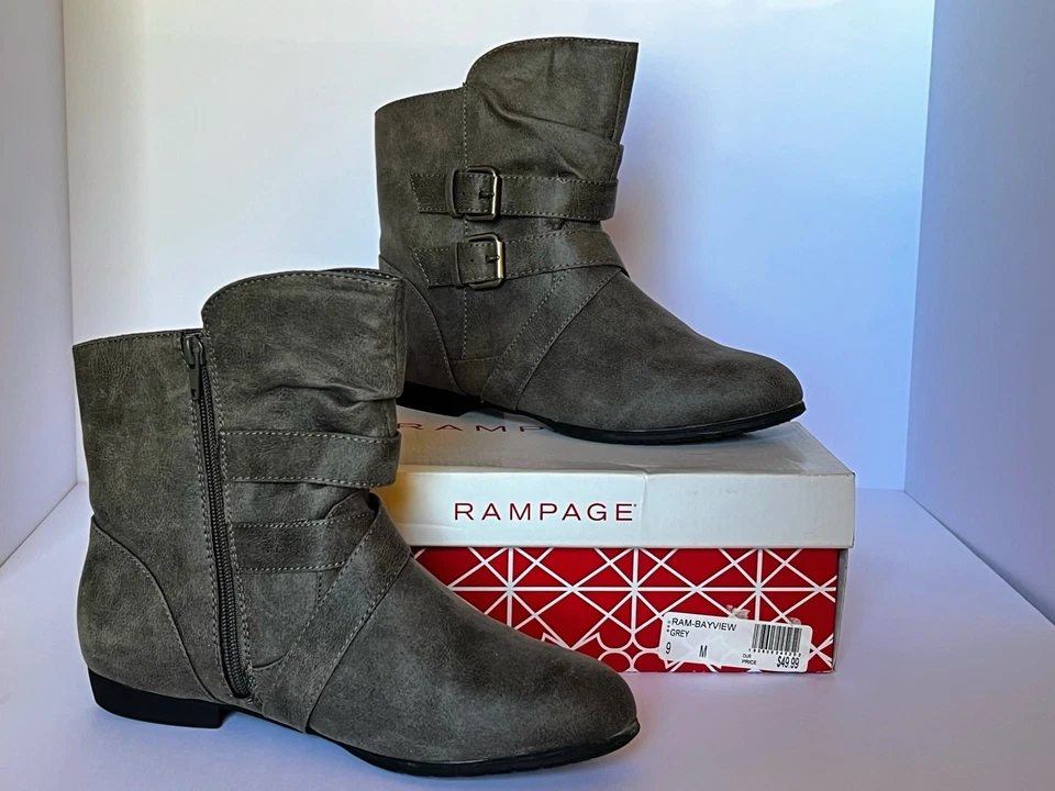 Botines grises para mujer Rampage Bayview talla 9 con caja cremallera al tobillo Foto 2 de 4