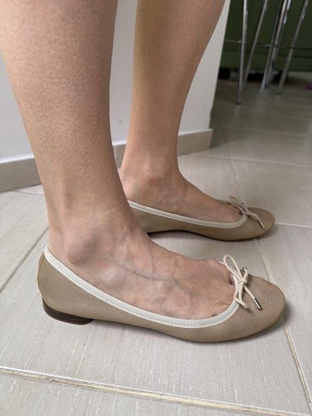 Women Massimo Dutti Heels Beige Leather 38 #N2A3