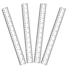 4 Pack 12 Inch Straight Rulers,Clear Plastic Ruler, Centimeter and Inch Ruler Su