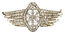 Antique Rhinestone Oval Center Vertical Bands Headpiece Circa 1920's