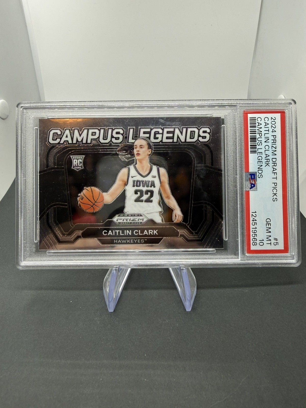 2024 Panini Prizm Draft Picks - Campus Legends Caitlin Clark #5 (RC) PSA 10