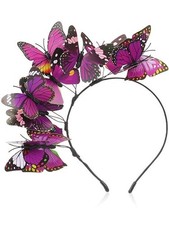 Butterfly Fascinator Hat Monarch Butterfly Headband Women Tea Party Purple