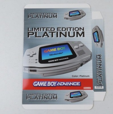 Nintendo Gameboy Advance Platinum square store display box promo 2002 UNFOLDED