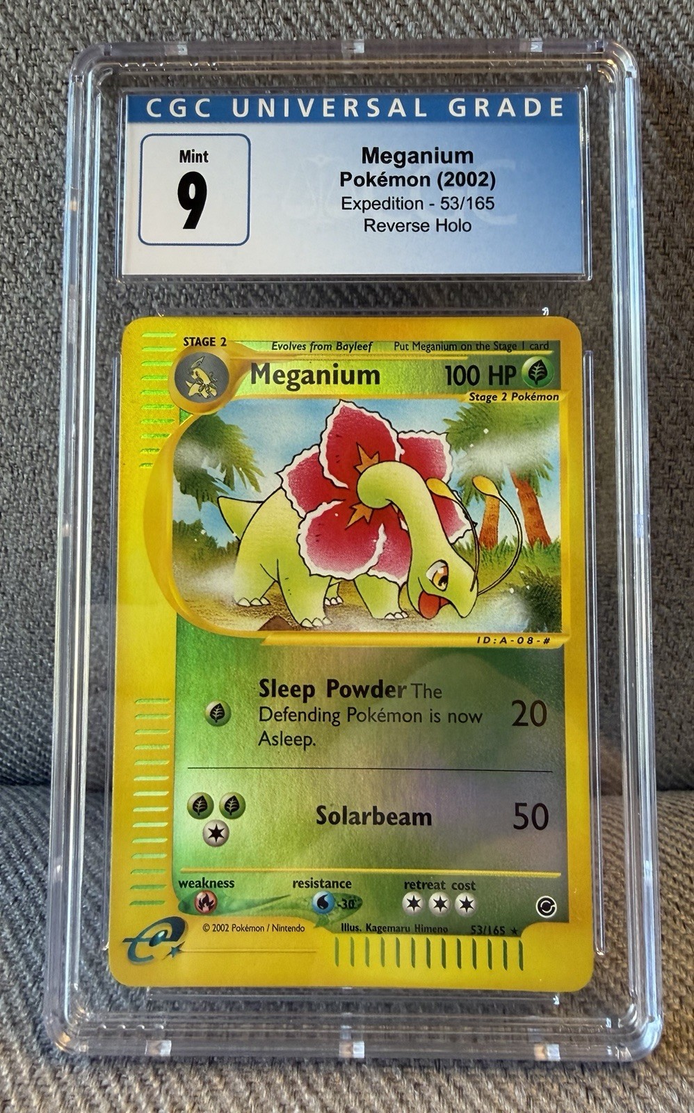 2002 Pokemon Expedition Meganium #53 / 165 CGC Gem Mint 9 Reverse Holo Foil